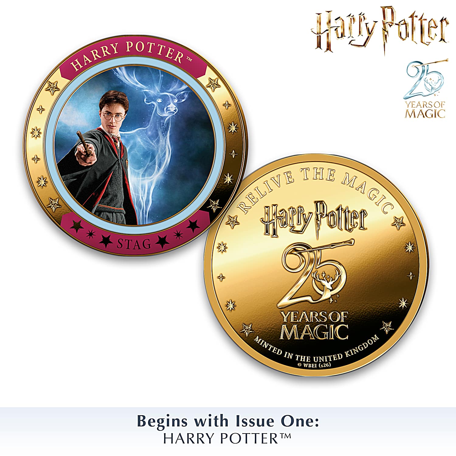 コレクション Harry Potter Movie Coins HARRY POTTER Golden Bronze Challenge Coins Adorned With Full
