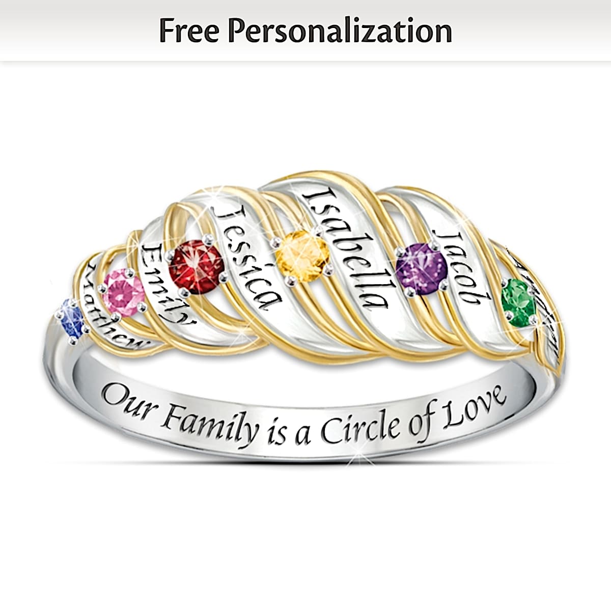 Personalized birthstone sale rings for mom