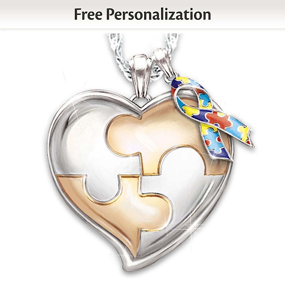 Autism Support Personalized Pendant Necklace: My Hero