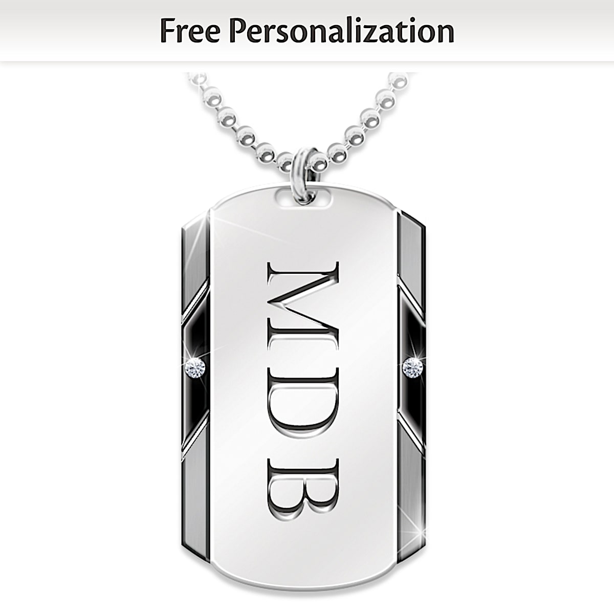 For My Grandson Dog Tag Personalized Pendant Necklace With Etched