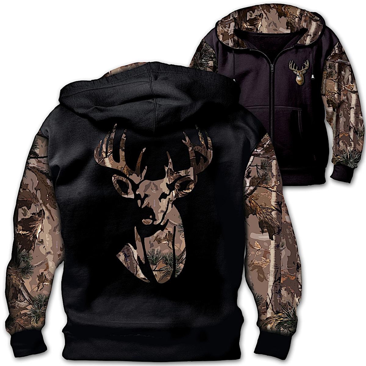 Al Agnew 10 Point Buck Men s Camo Hoodie