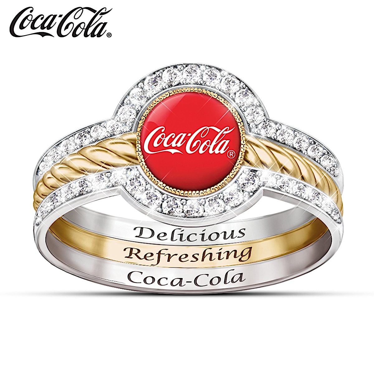Bradford exchange diamond stacking rings discount