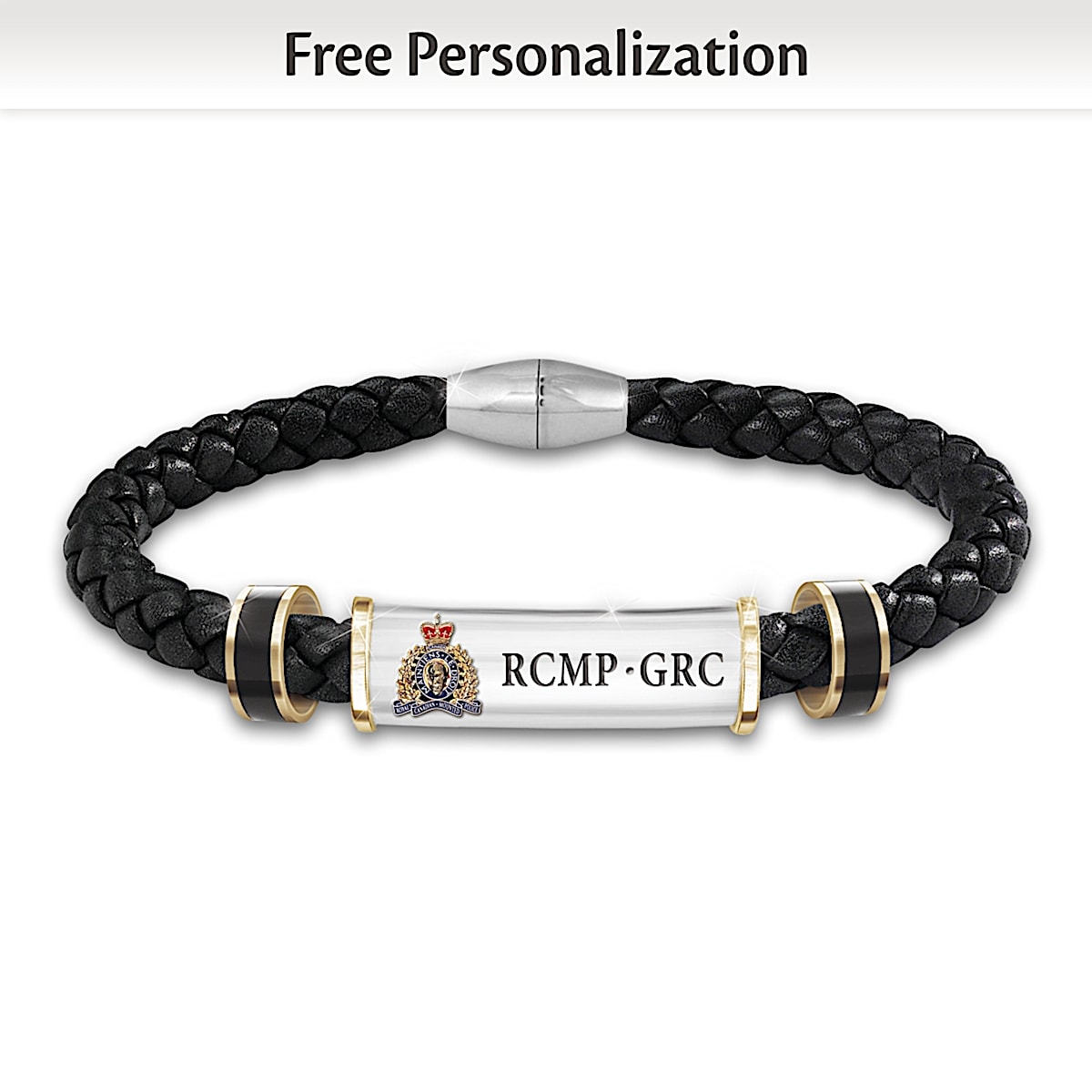 Personalized mens leather bracelet store
