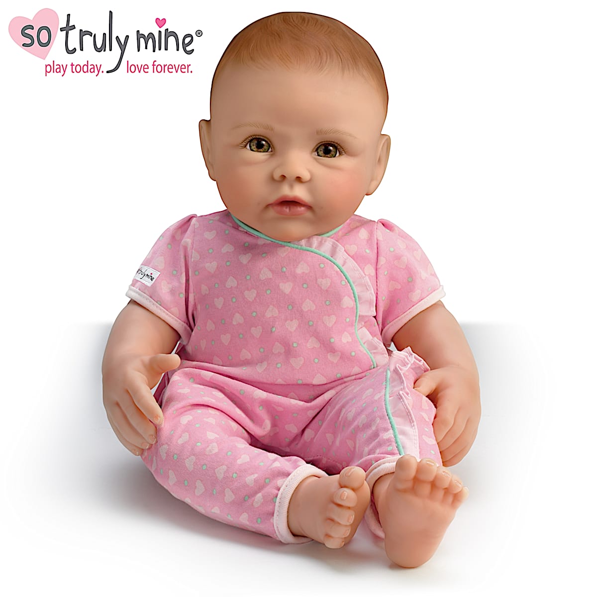 So Truly Mine Baby Doll Red Hair, Hazel Eyes With Pink Outfit