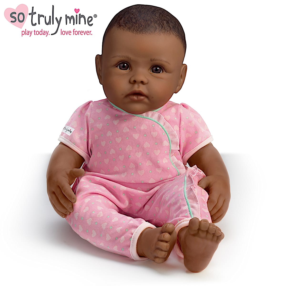 Cute black baby girl in gold ruffle diaper Vector Image