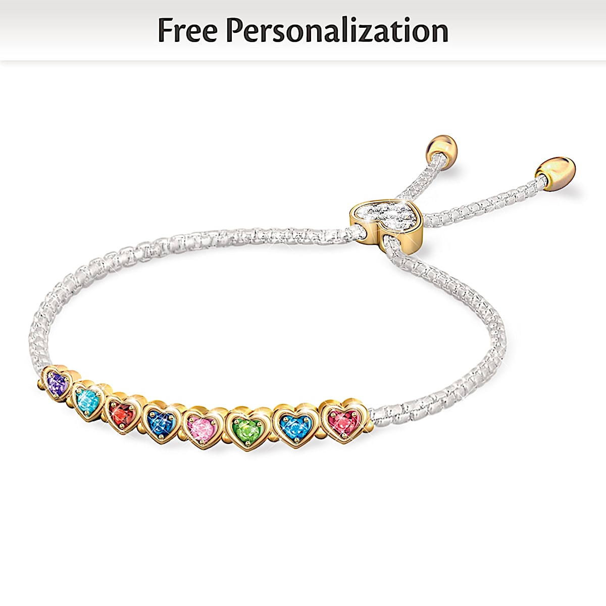 The Heart Of Our Family Personalized Birthstone Bracelet