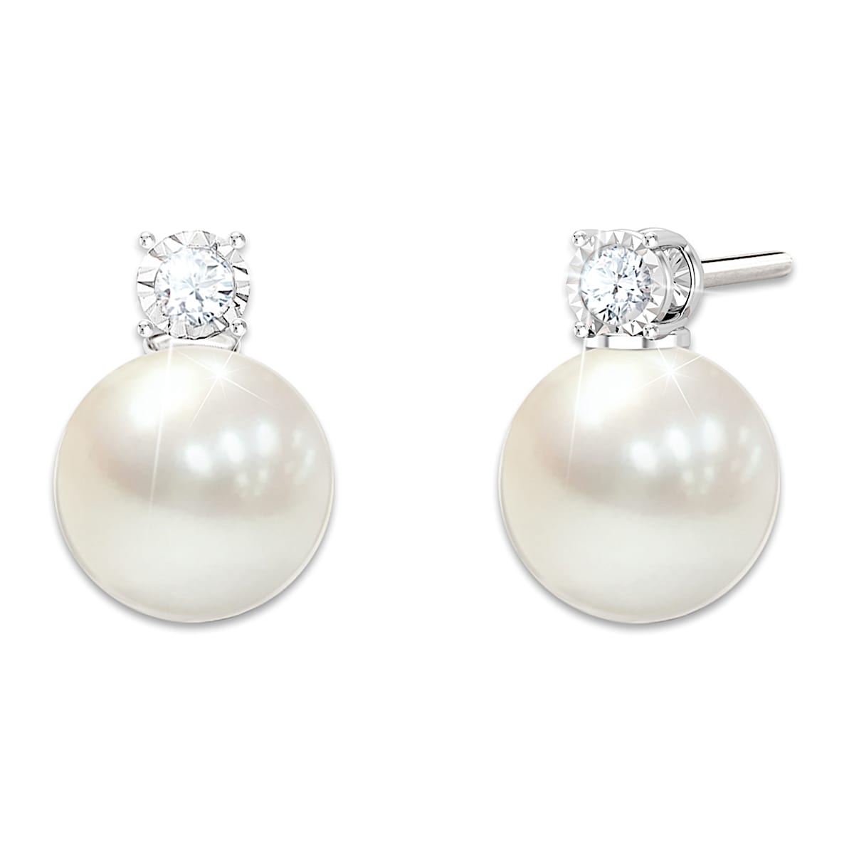 Precious Granddaughter Cultured Pearl And Diamond Earrings