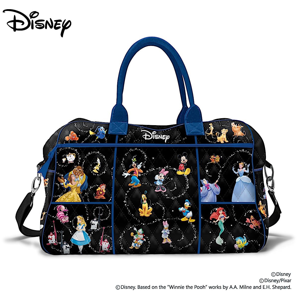 Disney Relive The Magic Womens Quilted Weekender Tote Bag