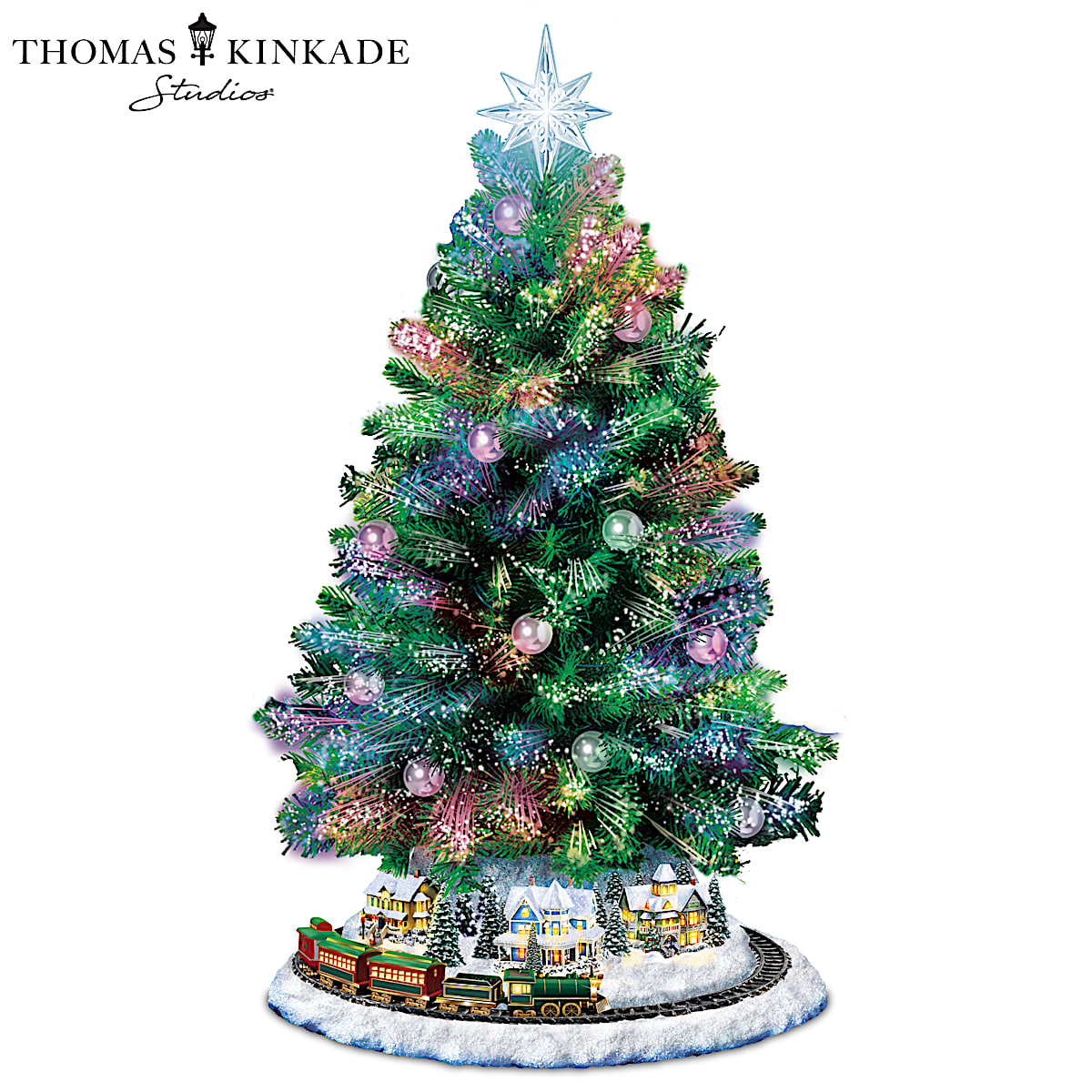 Thomas Kinkade Holiday Sparkle Colour-Changing Fibre-Optic