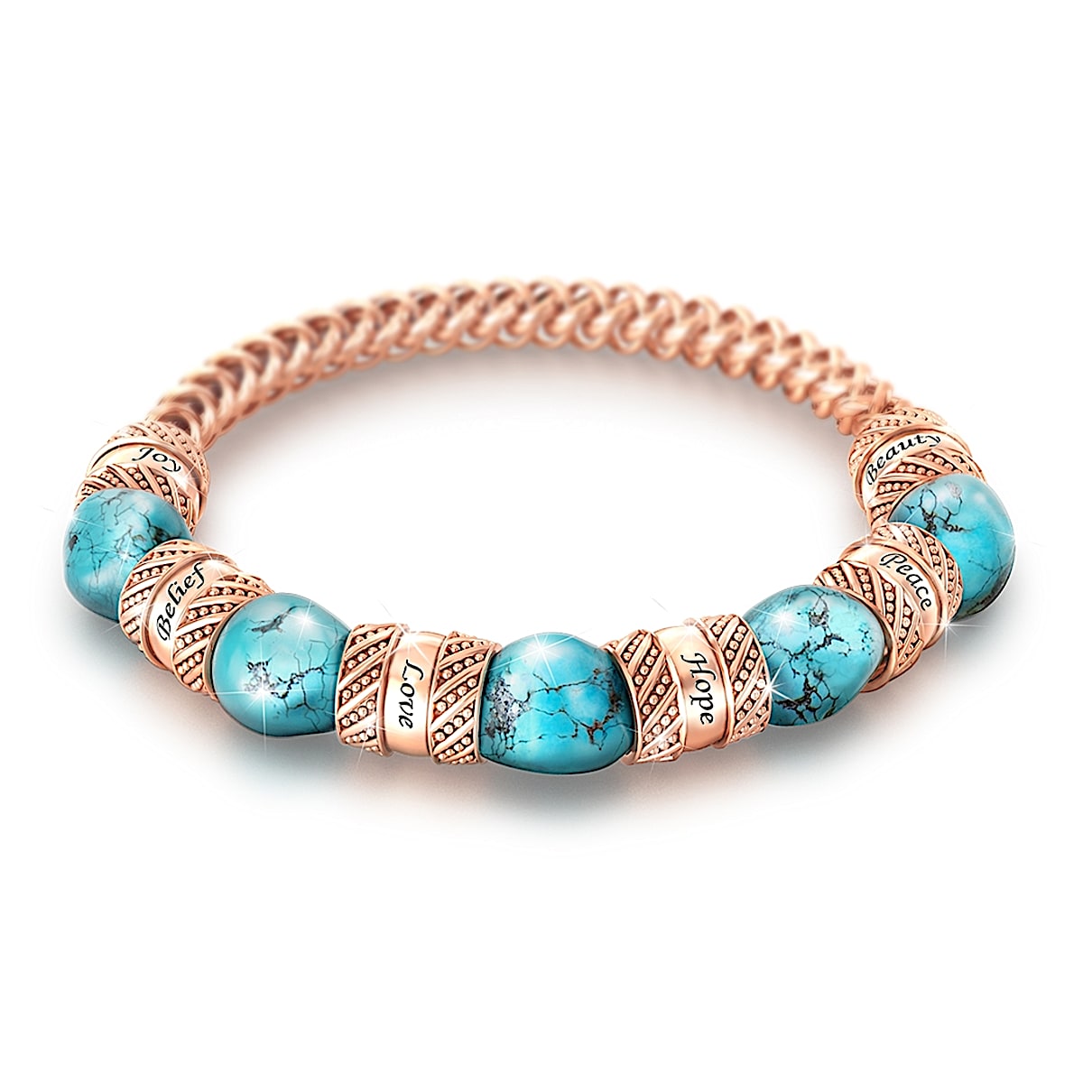 Touch Of Heaven Healing Womens Turquoise & Copper Bracelet