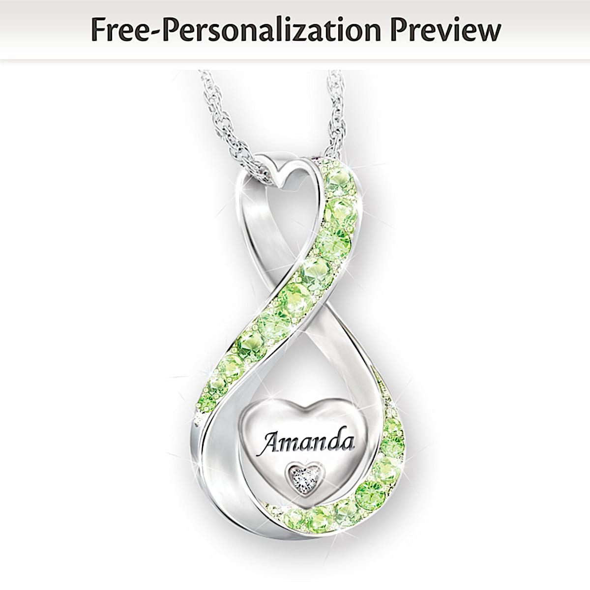 Always Loved Granddaughter Personalized Diamond Pendant Necklace
