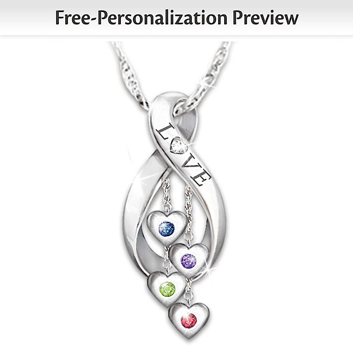 Mother and daughter birthstone necklace top