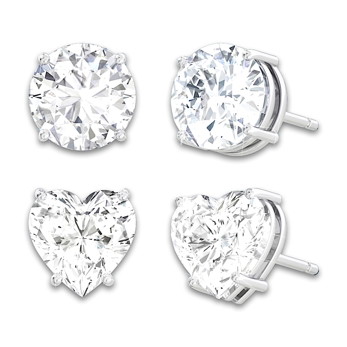 Simulated diamond stud earrings hot sale