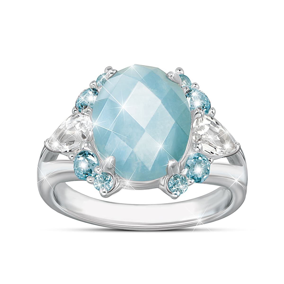 アクセサリーその他 BLUMARINE Woman Jewel Silver 2W383A N0999 Aqua Horizon Womens Sterling Silver Ring Featuring An