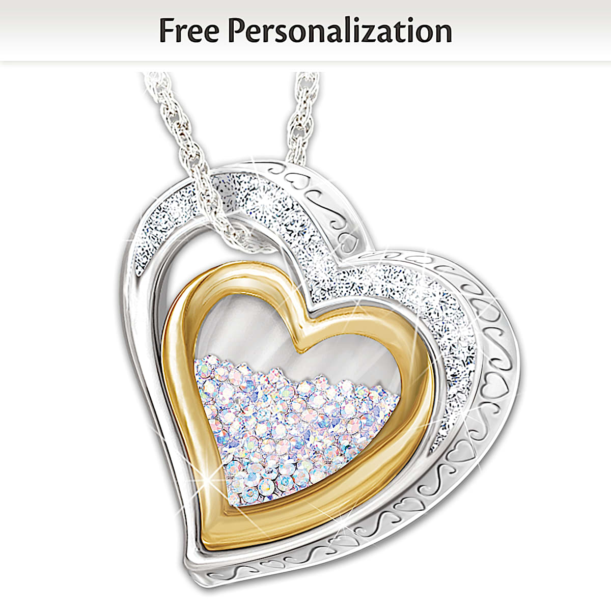 Granddaughter Necklace With 365 Crystals Name