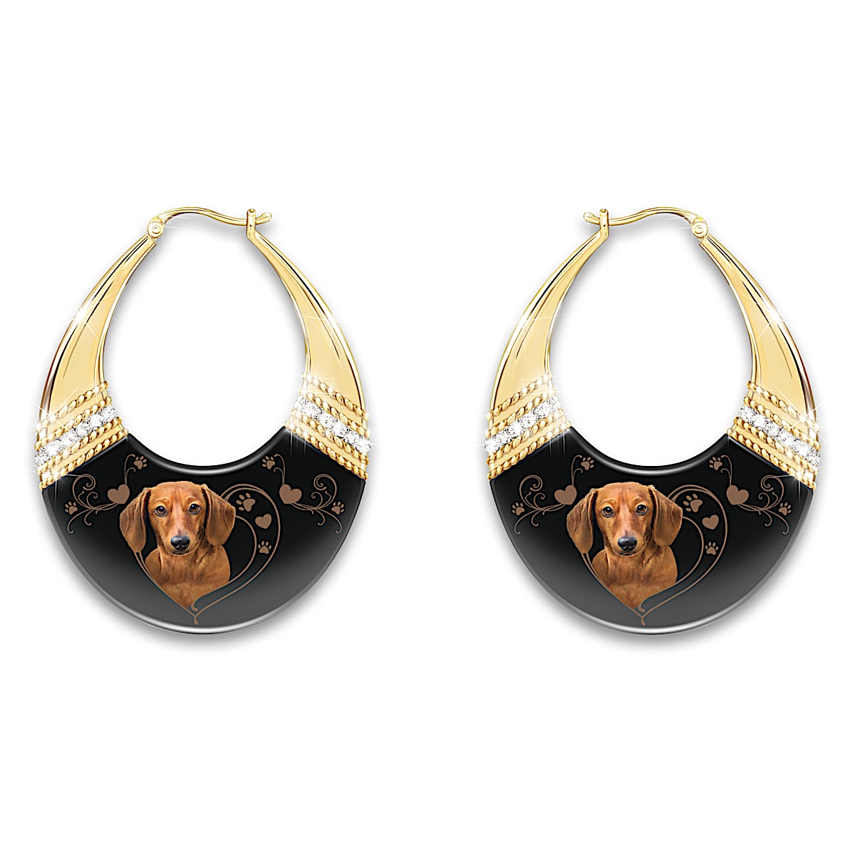 Dachshund earrings gold sale