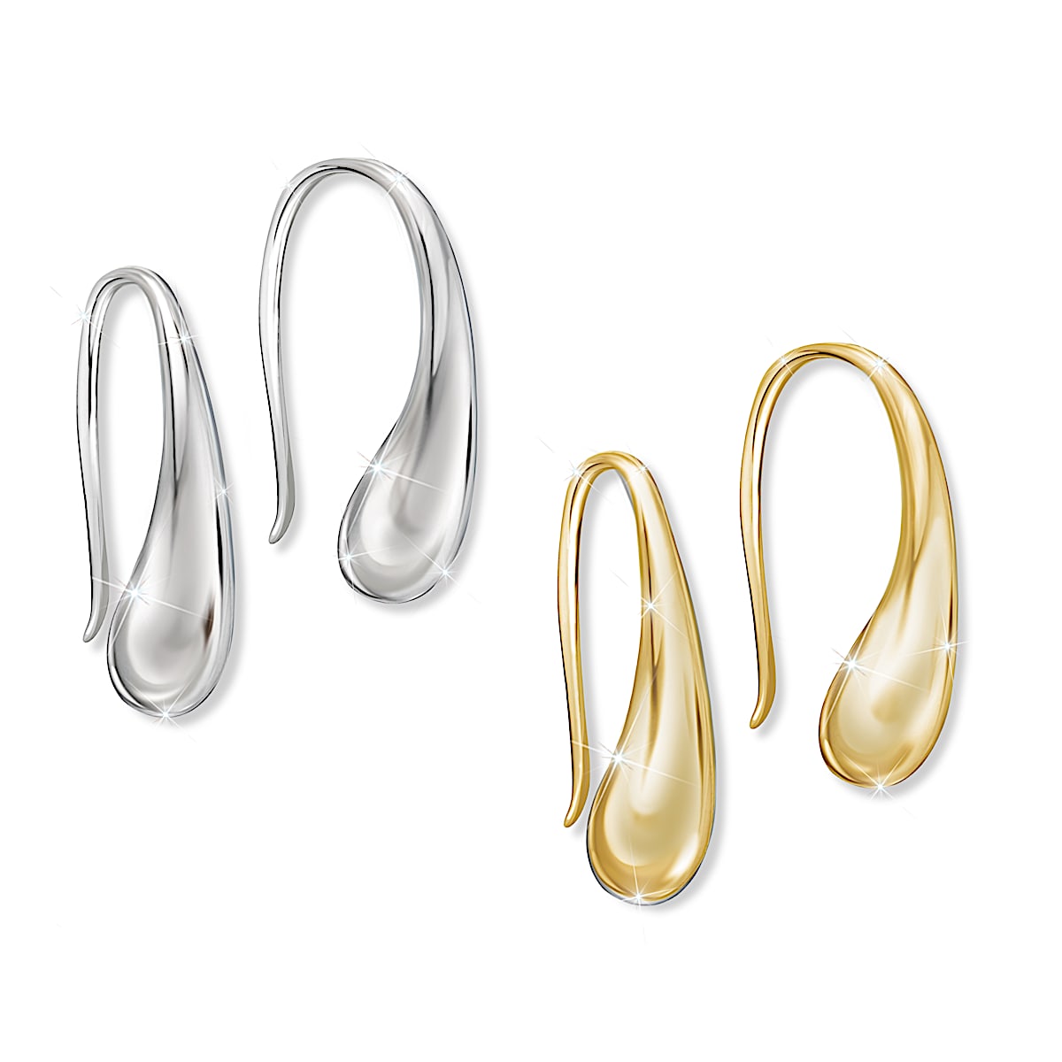 Gold plated drop earrings discount