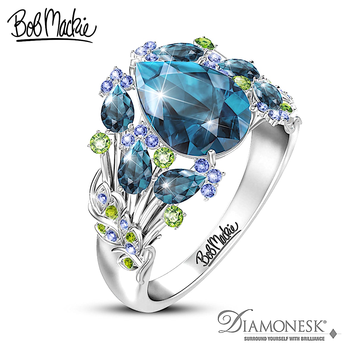 Majestic Beauty Sterling Silver Ring Featuring A Simulated London