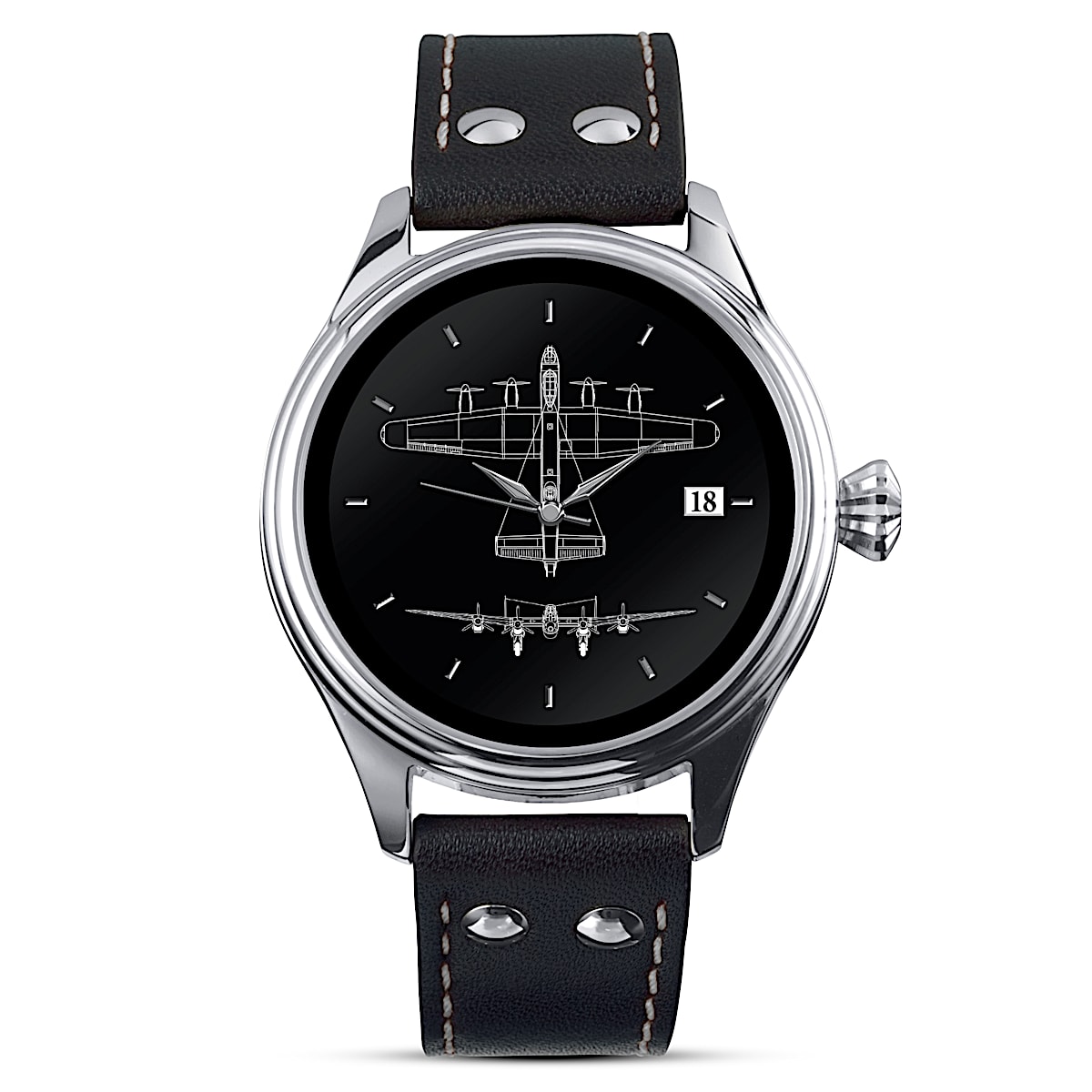 The Lancaster Bomber Mens Stainless Steel Watch With A Blueprint Design ...