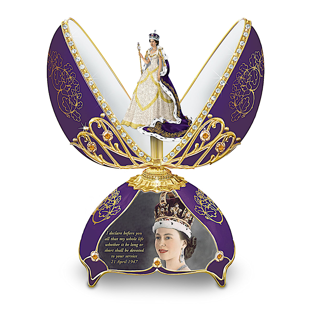 Queen Elizabeth II Peter Carl Faberge Style Egg Shaped Heirloom
