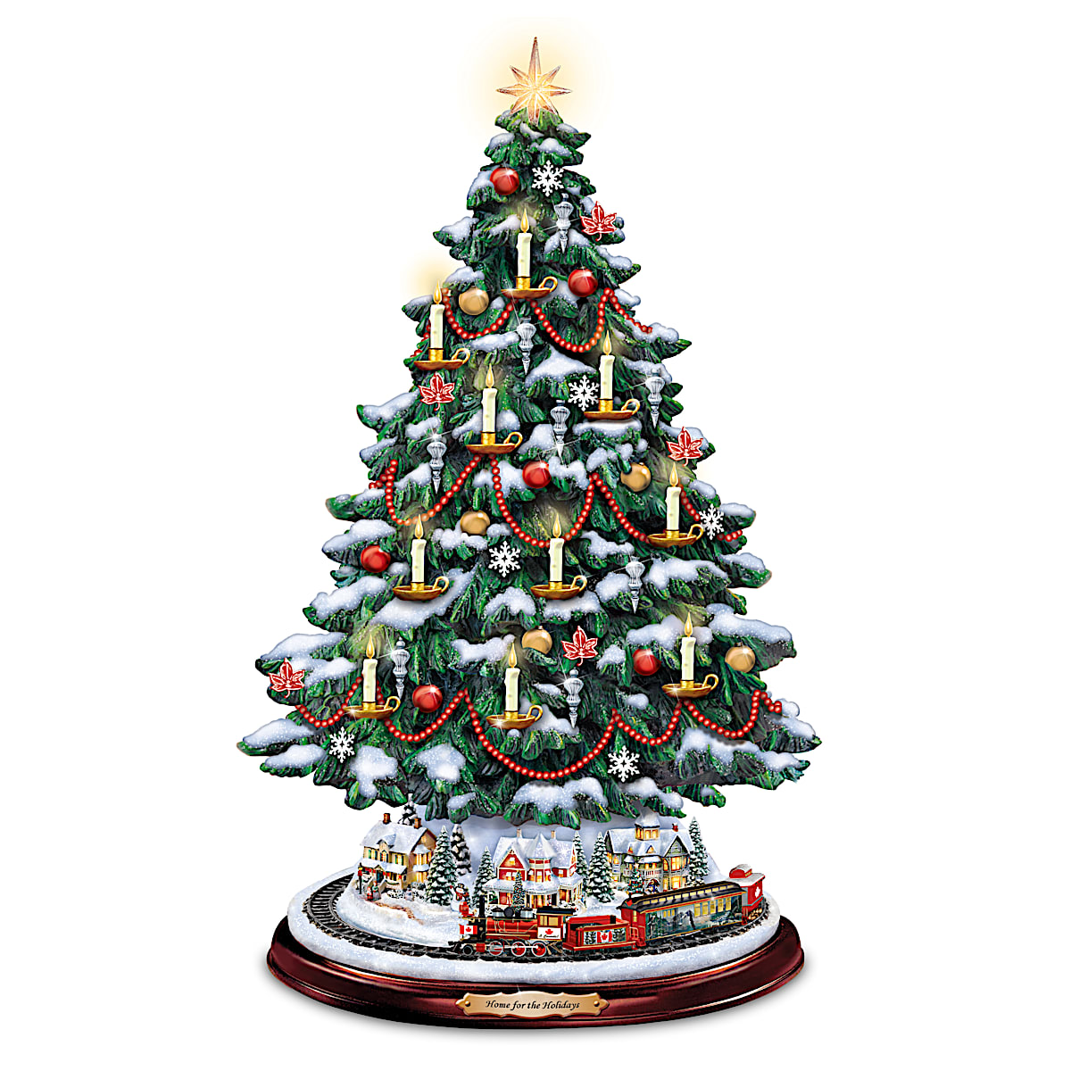 Home For The Holidays Illuminated Tabletop Christmas Tree Fully Sculpted And Adorned With