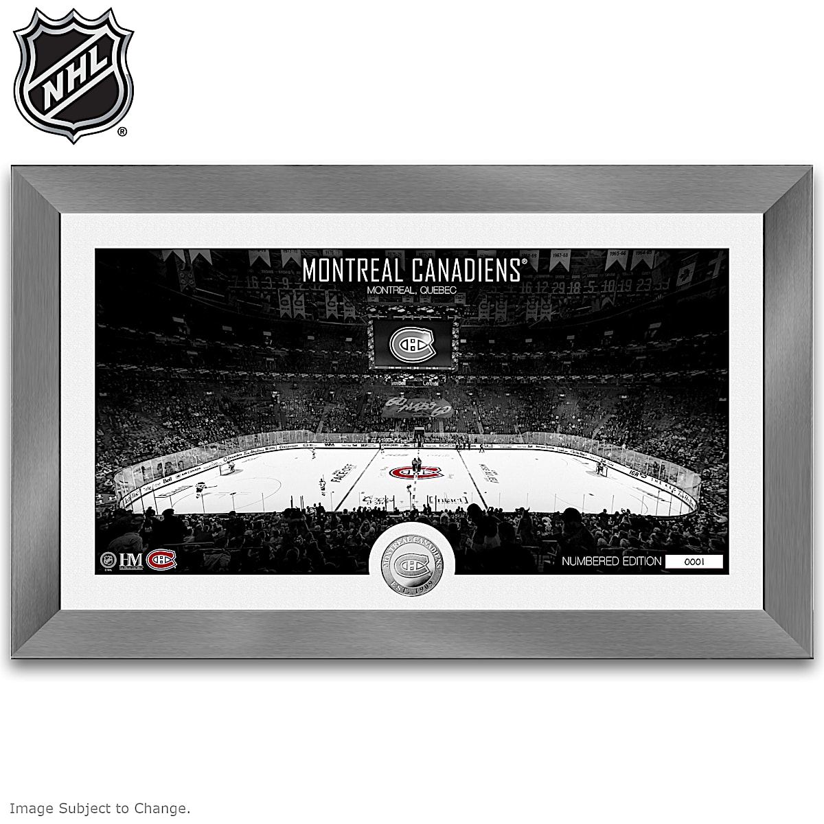 Montreal Canadiens® Arena Framed NHL® Wall Decor Featuring A Black And