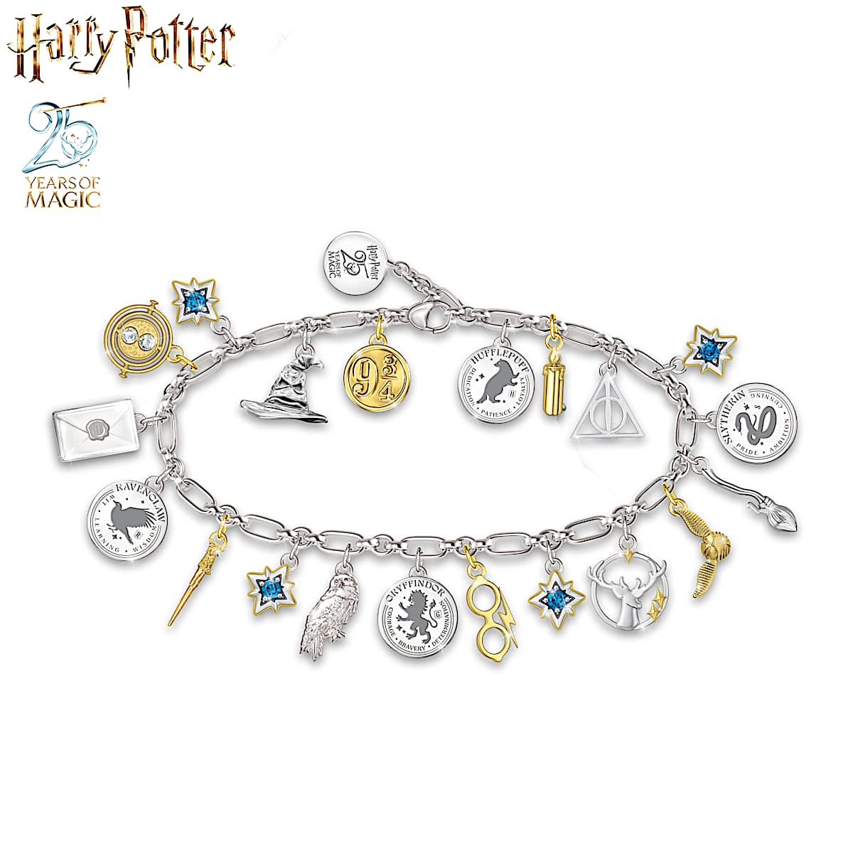 HARRY POTTER Paper Clip-Style Bracelet With 21 Sculpted Charms