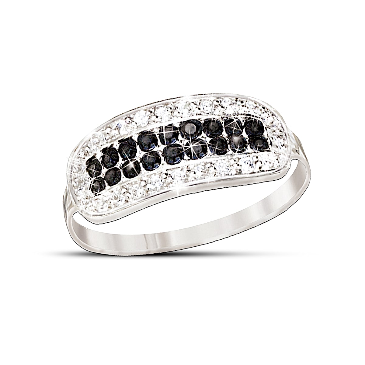 5th Avenue Black White Diamond Ring With Rare Black Diamonds Jewelry Gift For Her