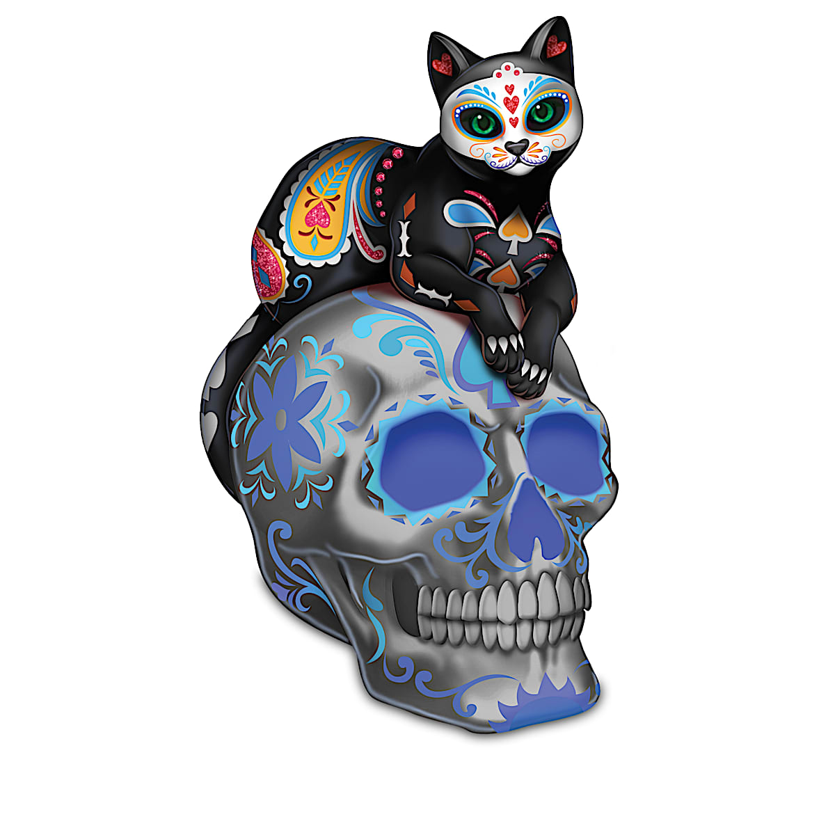 Day Of The Dead Sugar Skull Cat Figurine Collection