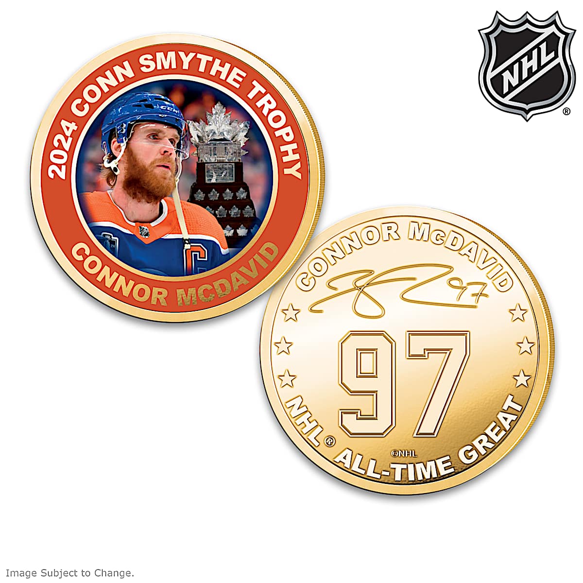 Edmonton Oilers® Connor McDavid NHL® Bronze Bullion Proofs With Images