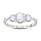 Australian Opals & Genuine Topaz Light Of Our Love Ring