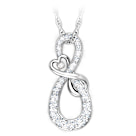 12 Diamond Mother & Daughter Pendant Necklace