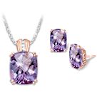 Lavender Radiance Pendant Necklace And Earrings Set