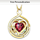 Love In Motion Personalized Flip Pendant Necklace