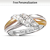 Diamond Embrace Personalized 2-Band Ring