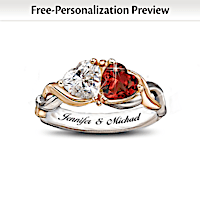 "Two Hearts, One Love" Personalized Ring