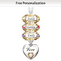 Birthstone Forever In A Mother's Heart Personalized Necklace