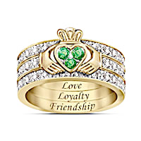 Blessing Of The Claddagh Emerald & Diamond Ring