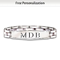 Personalized, Engraved Stainless Steel Bracelet For Son