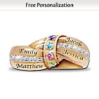 A Mother's Embrace Personalized Birthstone Ring