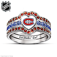 Montreal Canadiens&reg; Trio Heart Ring For Women