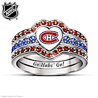 Montreal Canadiens® Trio Heart Ring For Women