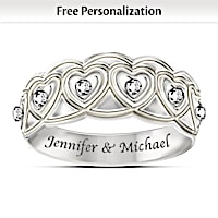 Hearts Full Of Diamonds Personalized Eternity Ring