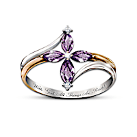 4 Amethysts And 3 Diamonds The Trinity Ring