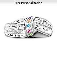 Birthstone A Mother's Embrace Personalized Ring