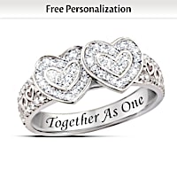 70 Genuine White Topaz Together As One Personalized Ring