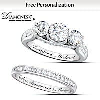 Personalized Diamonesk Bridal Rings With 5 Carats Of Stones