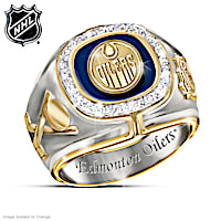 NHL&reg;-Licensed Edmonton Oilers&reg; Ring With 10 Diamonds