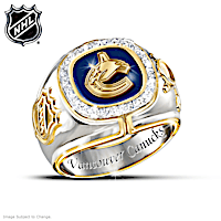 NHL&reg;-Licensed Vancouver Canucks&reg; 10-Diamond Ring