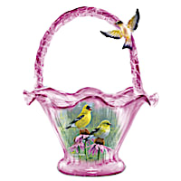 James Hautman Goldfinch Splendour Hand-Blown Art Glass Bowl